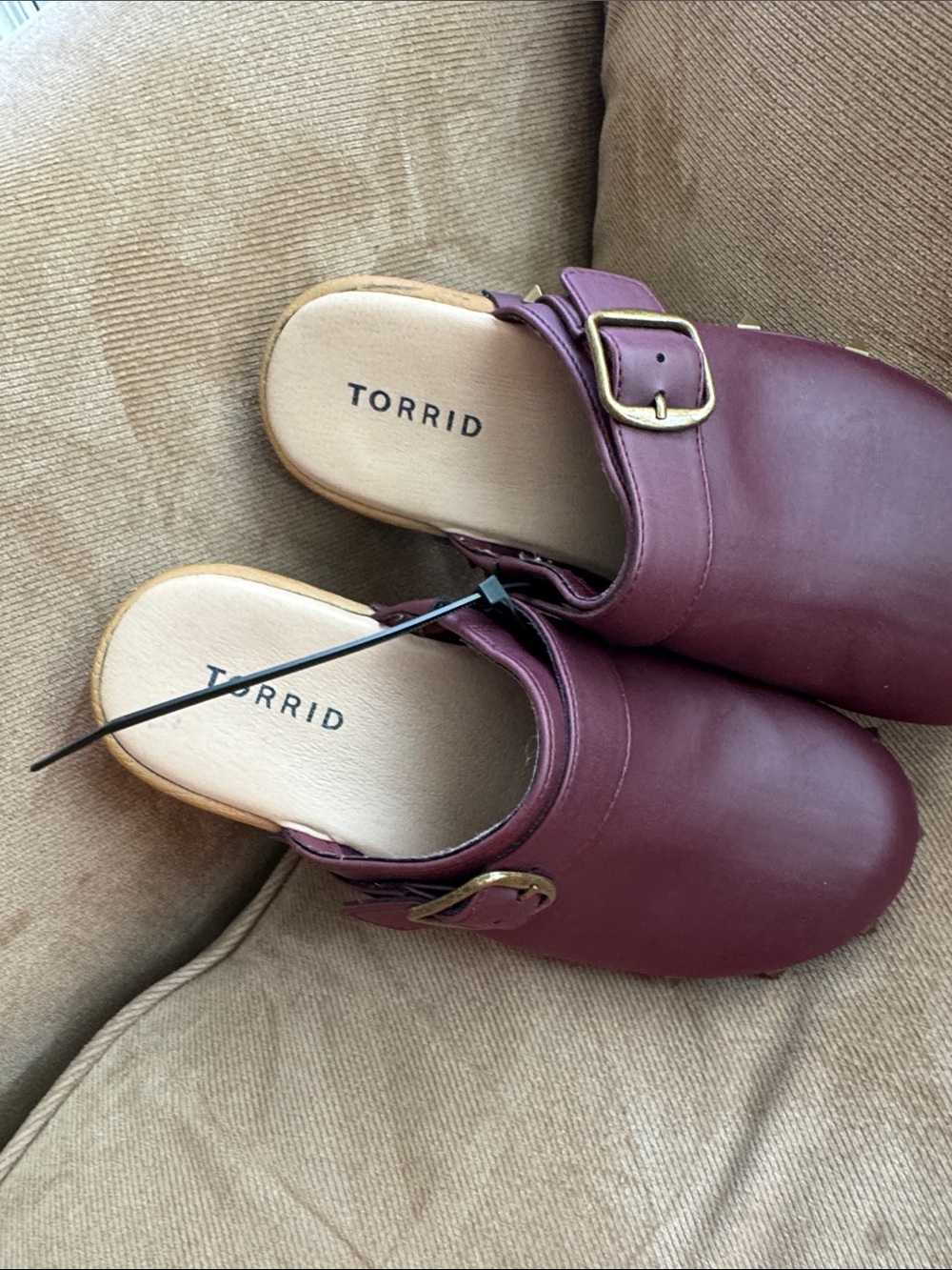 torrid Wine Faux-Leather Slip-On Clogs with Buckle